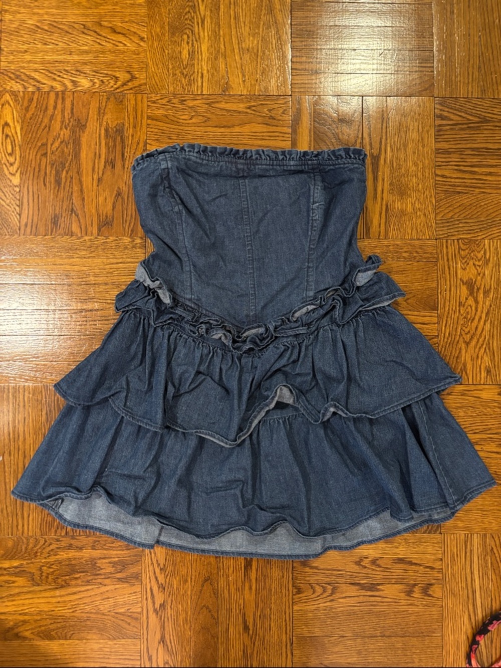 Gap × LoveShackFancy Denim Corset Mini Dress - Picture 4 of 4